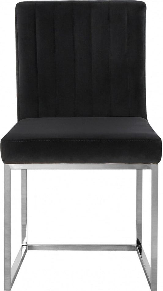 Meridian Furniture - Giselle Black Velvet Dining Chair (Set of 2) - 779Black-C veiw 3