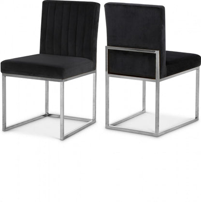 Meridian Furniture - Giselle Black Velvet Dining Chair (Set of 2) - 779Black-C veiw 4