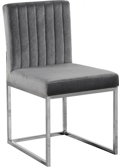 Meridian Furniture - Giselle Grey Velvet Dining Chair (Set of 2) - 779Grey-C veiw 1