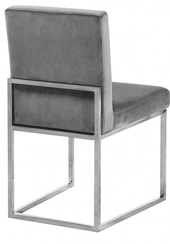 Meridian Furniture - Giselle Grey Velvet Dining Chair (Set of 2) - 779Grey-C veiw 2