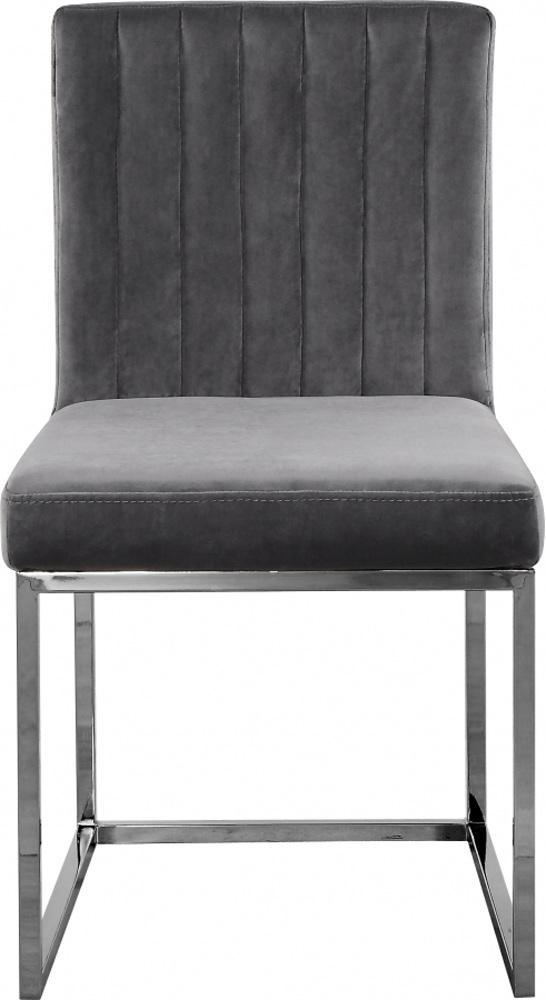 Meridian Furniture - Giselle Grey Velvet Dining Chair (Set of 2) - 779Grey-C veiw 3