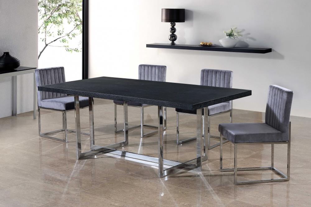 Meridian Furniture - Giselle Grey Velvet Dining Chair (Set of 2) - 779Grey-C veiw 5