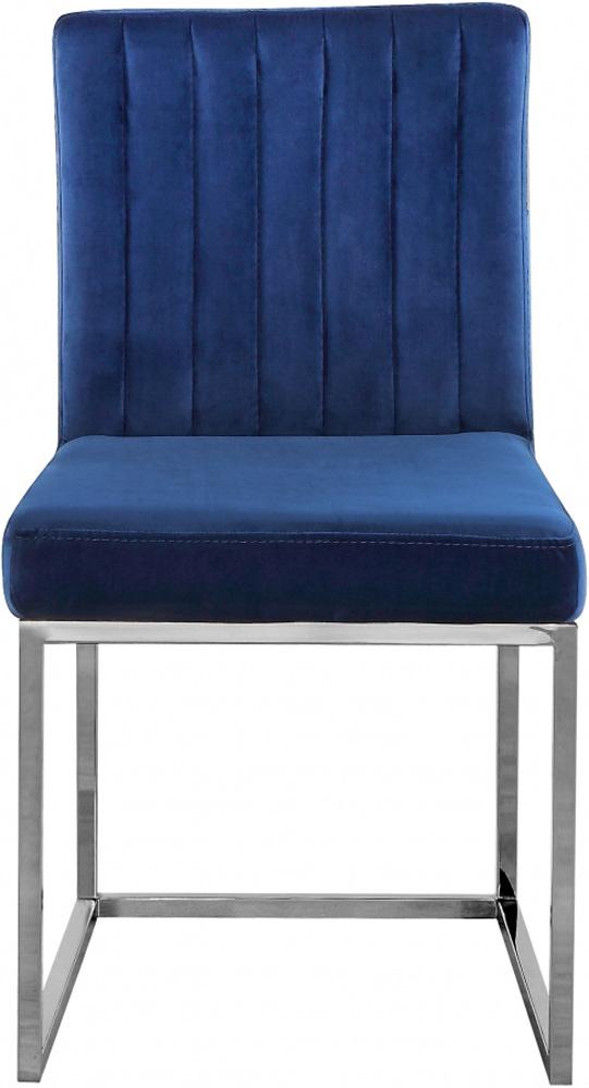 Meridian Furniture - Giselle Navy Velvet Dining Chair (Set of 2) - 779Navy-C veiw 3
