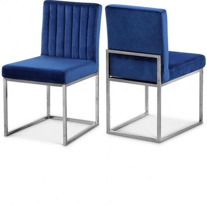 Meridian Furniture - Giselle Navy Velvet Dining Chair (Set of 2) - 779Navy-C veiw 4