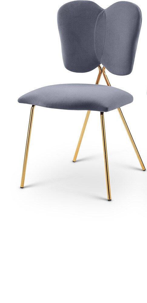 Meridian Furniture - Angel Grey Velvet Dining Chair (Set of 2) - 780Grey-C veiw 1