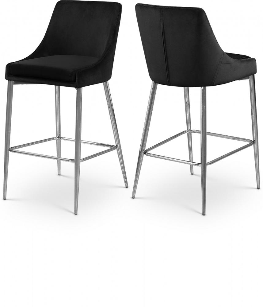 Meridian Furniture Karina Velvet Stool (Set of 2) - Thumbnail 2