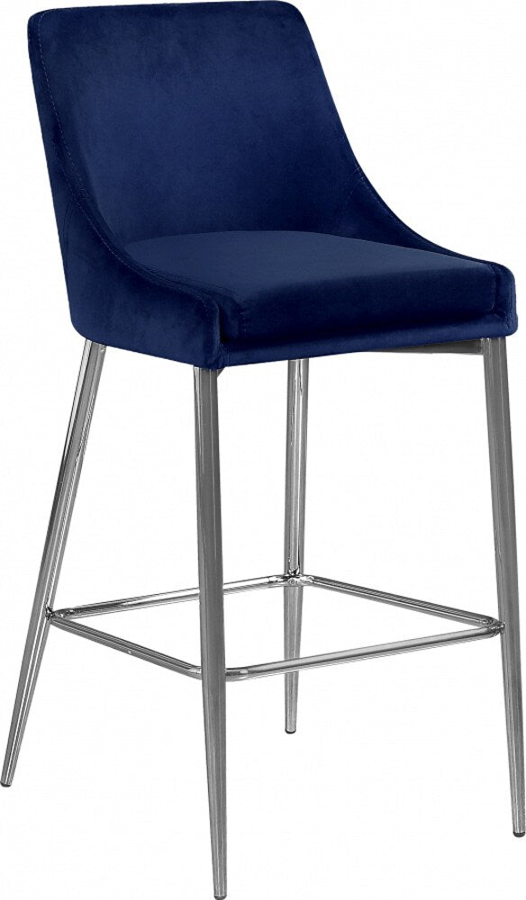 Meridian Furniture - Karina Navy Velvet Stool (Set of 2) - 790Navy-C veiw 1