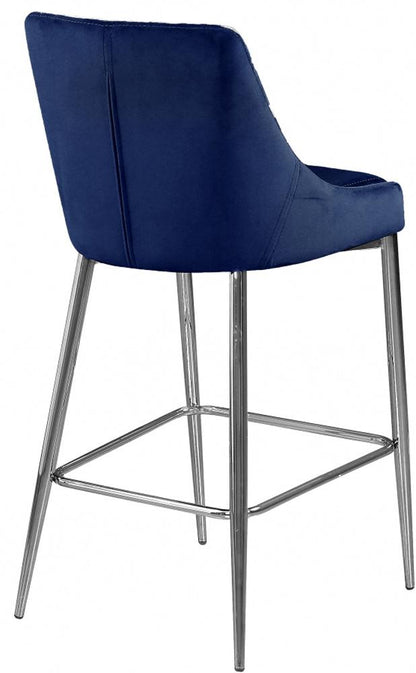 Meridian Furniture - Karina Navy Velvet Stool (Set of 2) - 790Navy-C veiw 2