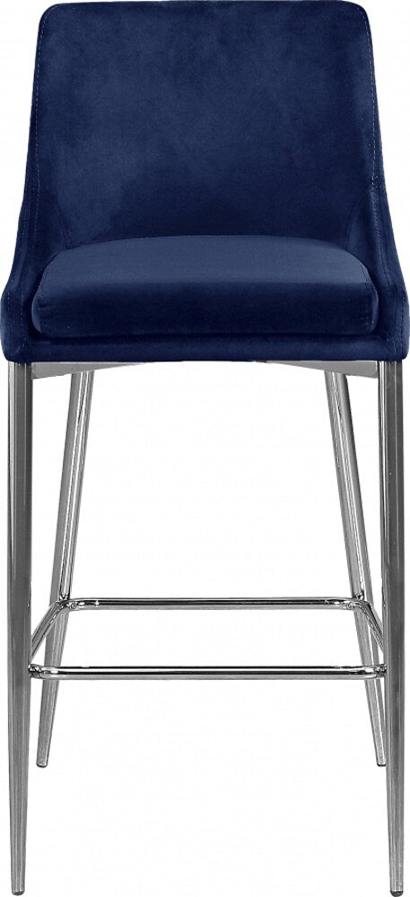Meridian Furniture - Karina Navy Velvet Stool (Set of 2) - 790Navy-C veiw 3