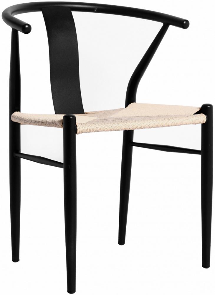 Meridian Furniture - Beck Beige Hand Woven Rope Dining Chair (Set of 2) - 893Black-C veiw 1