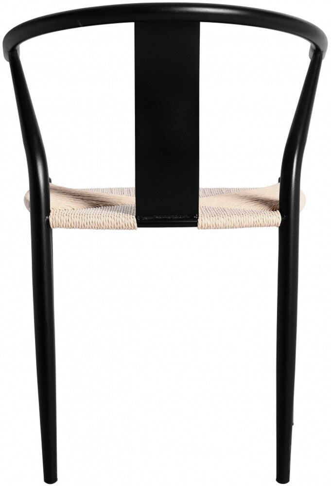 Meridian Furniture - Beck Beige Hand Woven Rope Dining Chair (Set of 2) - 893Black-C veiw 2