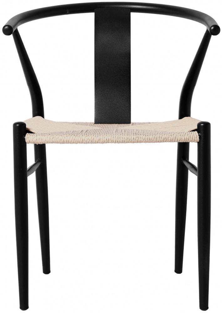 Meridian Furniture - Beck Beige Hand Woven Rope Dining Chair (Set of 2) - 893Black-C veiw 3
