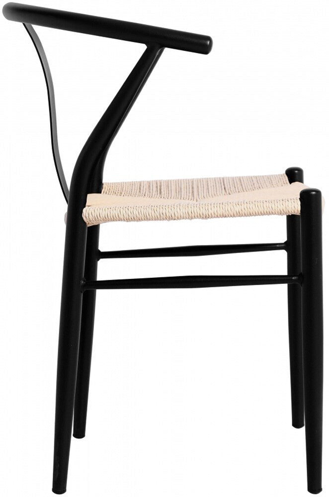 Meridian Furniture - Beck Beige Hand Woven Rope Dining Chair (Set of 2) - 893Black-C veiw 4
