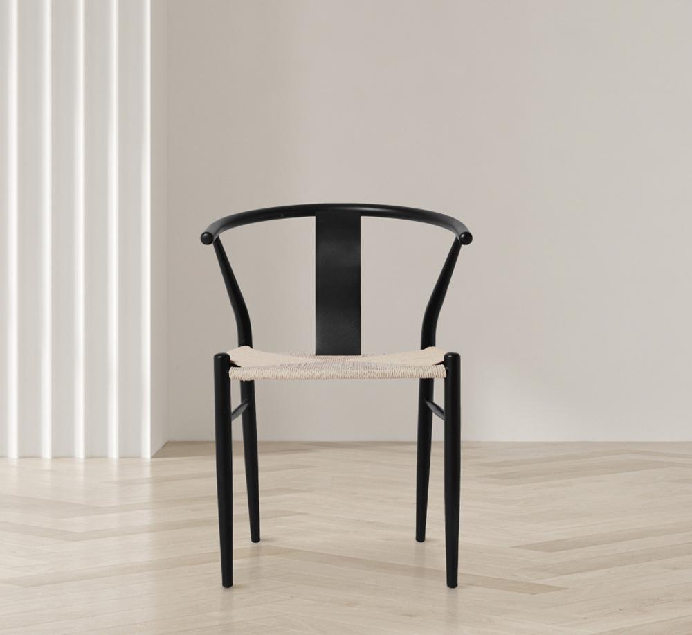 Meridian Furniture - Beck Beige Hand Woven Rope Dining Chair (Set of 2) - 893Black-C veiw 7