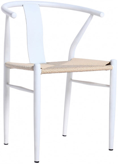 Meridian Furniture - Beck Beige Hand Woven Rope Dining Chair (Set of 2) - 893White-C veiw 1