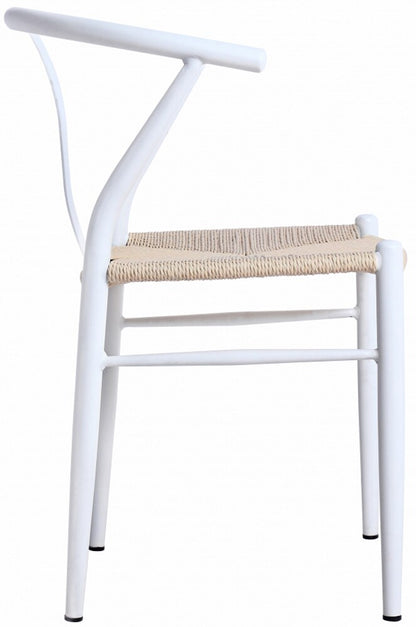 Meridian Furniture - Beck Beige Hand Woven Rope Dining Chair (Set of 2) - 893White-C veiw 2