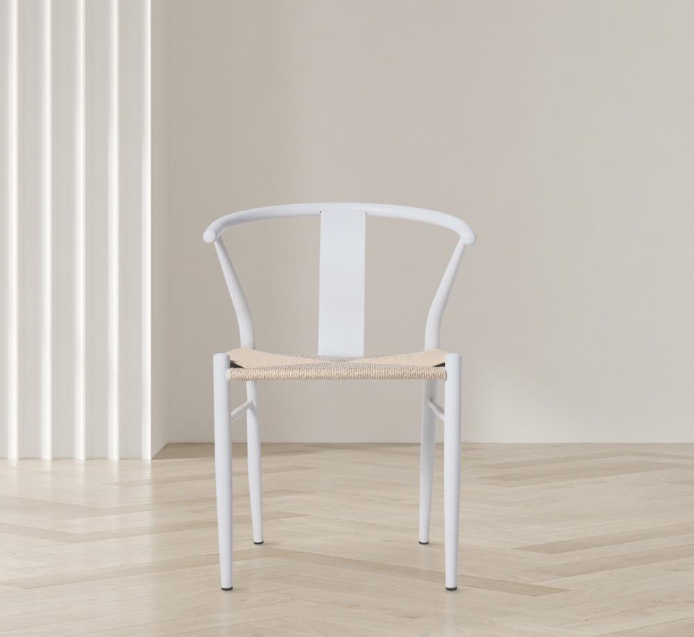 Meridian Furniture - Beck Beige Hand Woven Rope Dining Chair (Set of 2) - 893White-C veiw 6