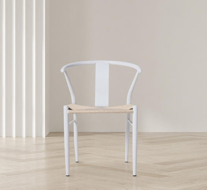 Meridian Furniture - Beck Beige Hand Woven Rope Dining Chair (Set of 2) - 893White-C veiw 6