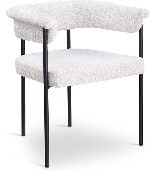 Meridian Furniture - Malin Cream Boucle Fabric Dining Chair (Set of 2) - 410Cream-C veiw 1