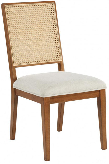 Meridian Furniture - Butterfly Cream Linen Textured Fabric Dining Chair (Set of 2) - 705Walnut-C veiw 1