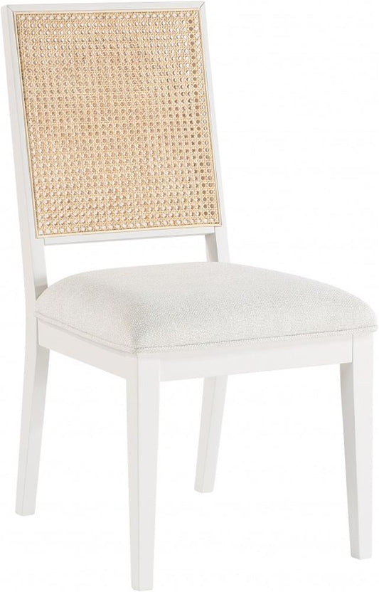 Meridian Furniture - Butterfly Cream Linen Textured Fabric Dining Chair (Set of 2) - 705White-C veiw 1
