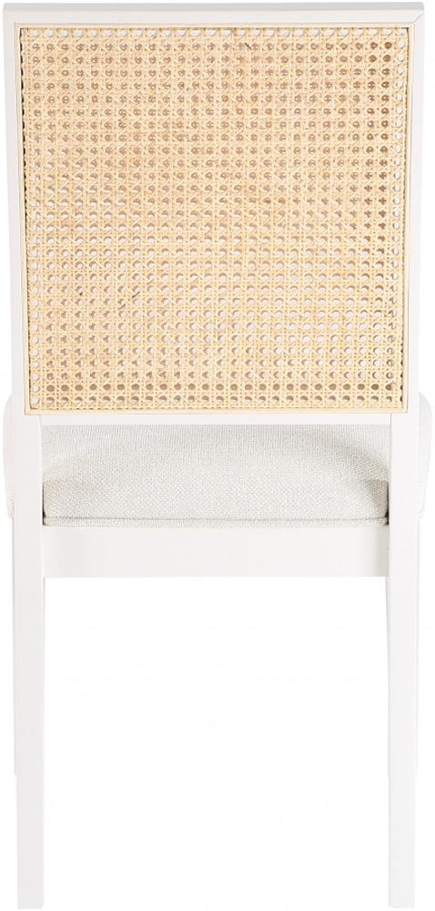 Meridian Furniture - Butterfly Cream Linen Textured Fabric Dining Chair (Set of 2) - 705White-C veiw 2