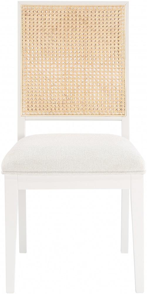 Meridian Furniture - Butterfly Cream Linen Textured Fabric Dining Chair (Set of 2) - 705White-C veiw 3