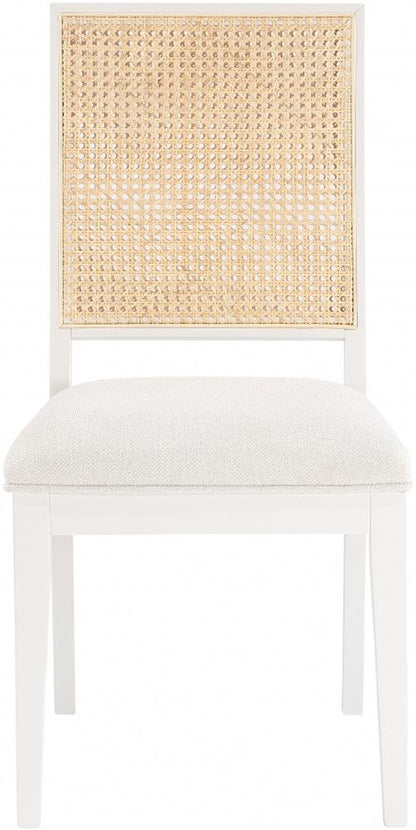 Meridian Furniture - Butterfly Cream Linen Textured Fabric Dining Chair (Set of 2) - 705White-C veiw 3