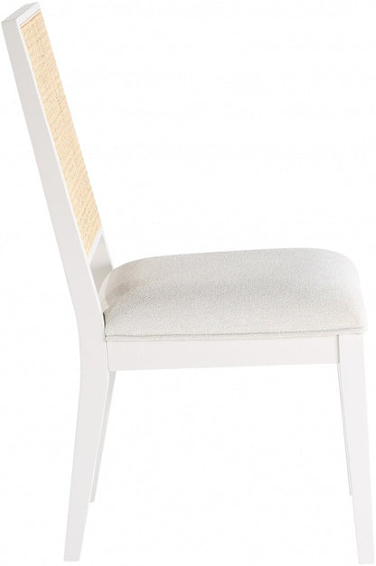Meridian Furniture - Butterfly Cream Linen Textured Fabric Dining Chair (Set of 2) - 705White-C veiw 4