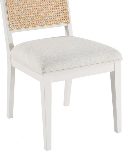 Meridian Furniture - Butterfly Cream Linen Textured Fabric Dining Chair (Set of 2) - 705White-C veiw 5