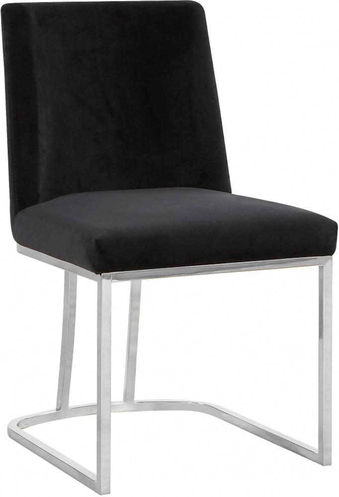 Meridian Furniture - Heidi Black Velvet Dining Chair (Set of 2) - 728Black-C veiw 1
