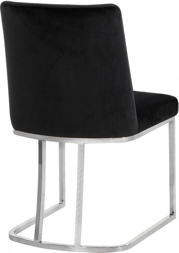Meridian Furniture - Heidi Black Velvet Dining Chair (Set of 2) - 728Black-C veiw 2
