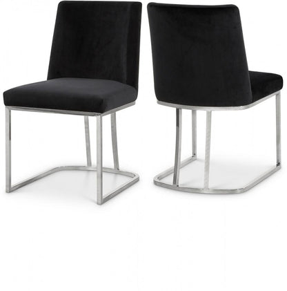 Meridian Furniture - Heidi Black Velvet Dining Chair (Set of 2) - 728Black-C veiw 4