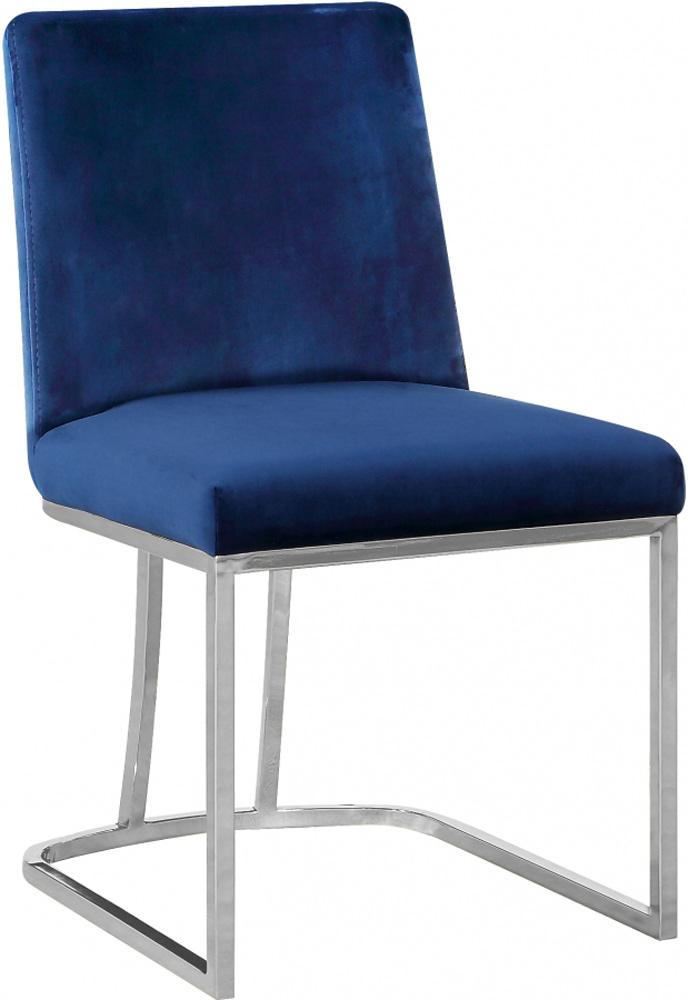 Meridian Furniture - Heidi Navy Velvet Dining Chair (Set of 2) - 728Navy-C veiw 1
