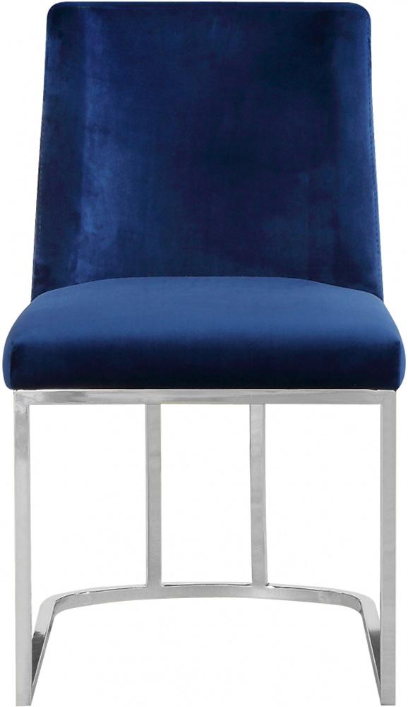 Meridian Furniture - Heidi Navy Velvet Dining Chair (Set of 2) - 728Navy-C veiw 3