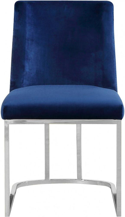 Meridian Furniture - Heidi Navy Velvet Dining Chair (Set of 2) - 728Navy-C veiw 3