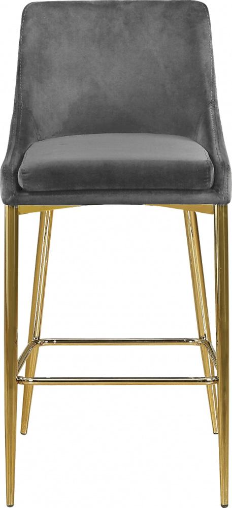 Meridian Furniture - Karina Grey Velvet Stool (Set of 2) - 789Grey-C veiw 3