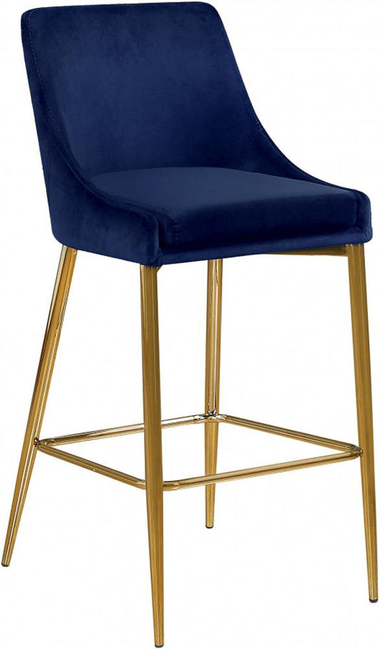 Meridian Furniture - Karina Navy Velvet Stool (Set of 2) - 789Navy-C veiw 1