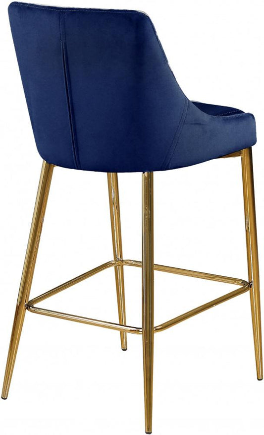 Meridian Furniture - Karina Navy Velvet Stool (Set of 2) - 789Navy-C veiw 2