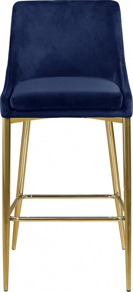 Meridian Furniture - Karina Navy Velvet Stool (Set of 2) - 789Navy-C veiw 3