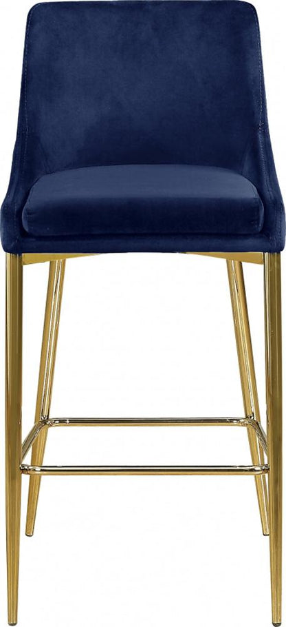 Meridian Furniture - Karina Navy Velvet Stool (Set of 2) - 789Navy-C veiw 3