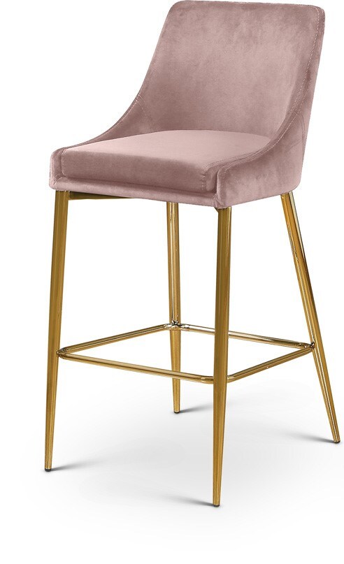 Meridian Furniture - Karina Pink Velvet Stool (Set of 2) - 789Pink-C veiw 1