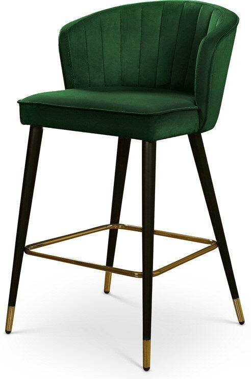 Meridian Furniture - Cassie Green Velvet Stool (Set of 2) - 793Green-C veiw 1