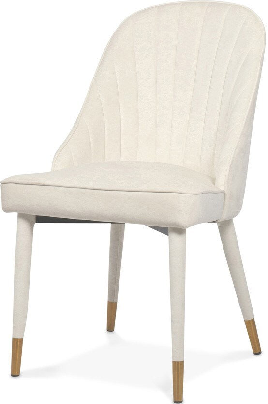 Meridian Furniture - Belle Cream Velvet Dining Chair (Set of 2) - 811Cream-C veiw 1