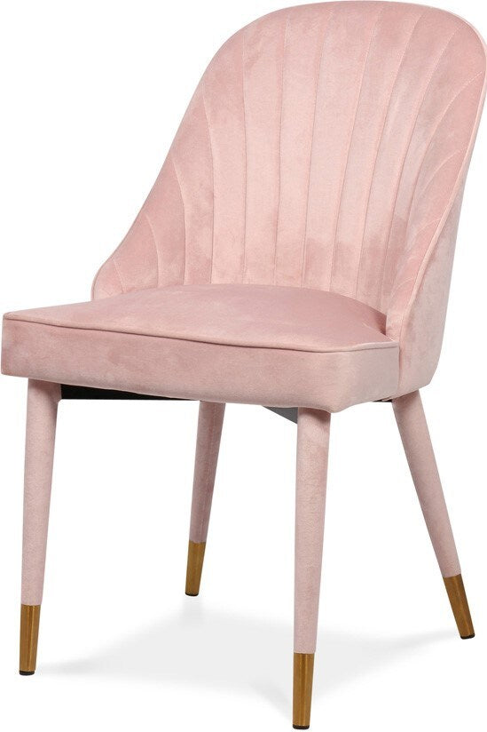 Meridian Furniture - Belle Pink Velvet Dining Chair (Set of 2) - 811Pink-C veiw 1