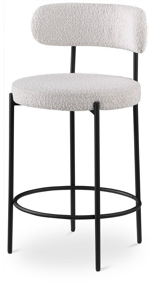 Meridian Furniture - Beacon Cream Boucle Fabric Stool (Set of 2) - 877Cream-C veiw 1