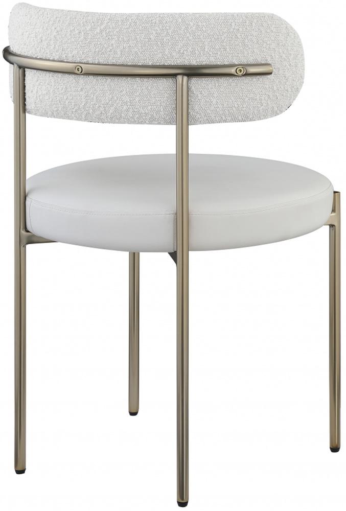 Meridian Furniture - Beacon Cream Vegan Leather and Boucle Fabric Dining Chair (Set of 2) - 886Cream-C veiw 5