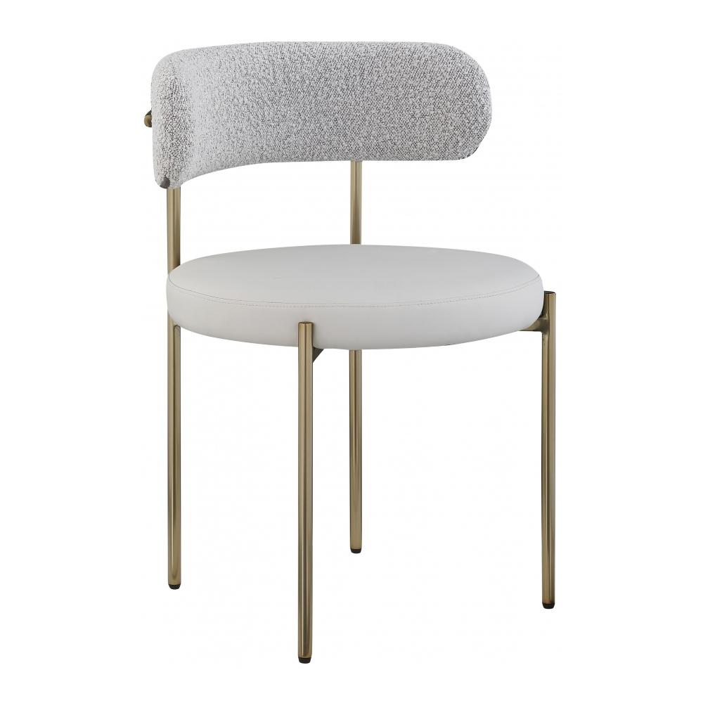 Meridian Furniture - Beacon Taupe Vegan Leather and Boucle Fabric Dining Chair (Set of 2) - 886Taupe-C veiw 1