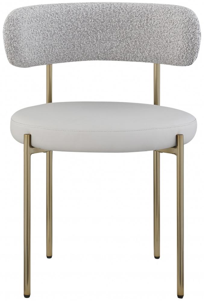 Meridian Furniture - Beacon Taupe Vegan Leather and Boucle Fabric Dining Chair (Set of 2) - 886Taupe-C veiw 3