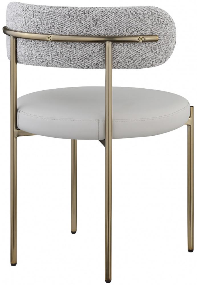 Meridian Furniture - Beacon Taupe Vegan Leather and Boucle Fabric Dining Chair (Set of 2) - 886Taupe-C veiw 5